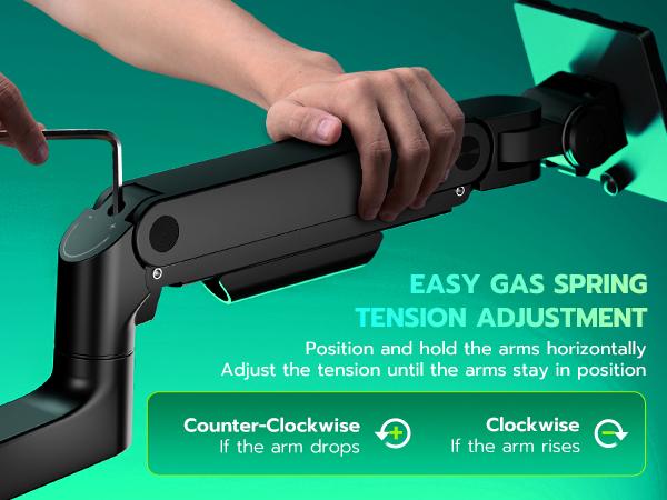 ARES WING Single/Dual Monitor Mount with USB A/C, Ultrawide Monitor Arm for 17 to 49 inch Heavy Duty Screen, Holds 44 lbs, Adjustable Gas Spring Arm Desk Mount with Clamp and Grommet Base ARES WING Single/Dual Monitor Mount with USB A/C, Ultrawide Monitor Arm for 17 to 49 inch Heavy Duty Screen, Holds 44 lbs, Adjustable Gas Spring Arm Desk Mount with Clamp and Grommet Base