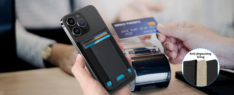 Magnetic Wallet for iPhone 16/15/14/13/12 with 3 Card Slots, Magnetic Wallet, Phone Wallet & Adjustable Stand, Black，find my Shockproof Cellphone Smartphone 【Christmas】