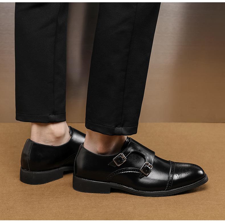 Bdhjydb Slip-on Pointed-toe Casual Men's Dress Shoes, Low-top Buckle Loafers, Stylish Designer Shoes