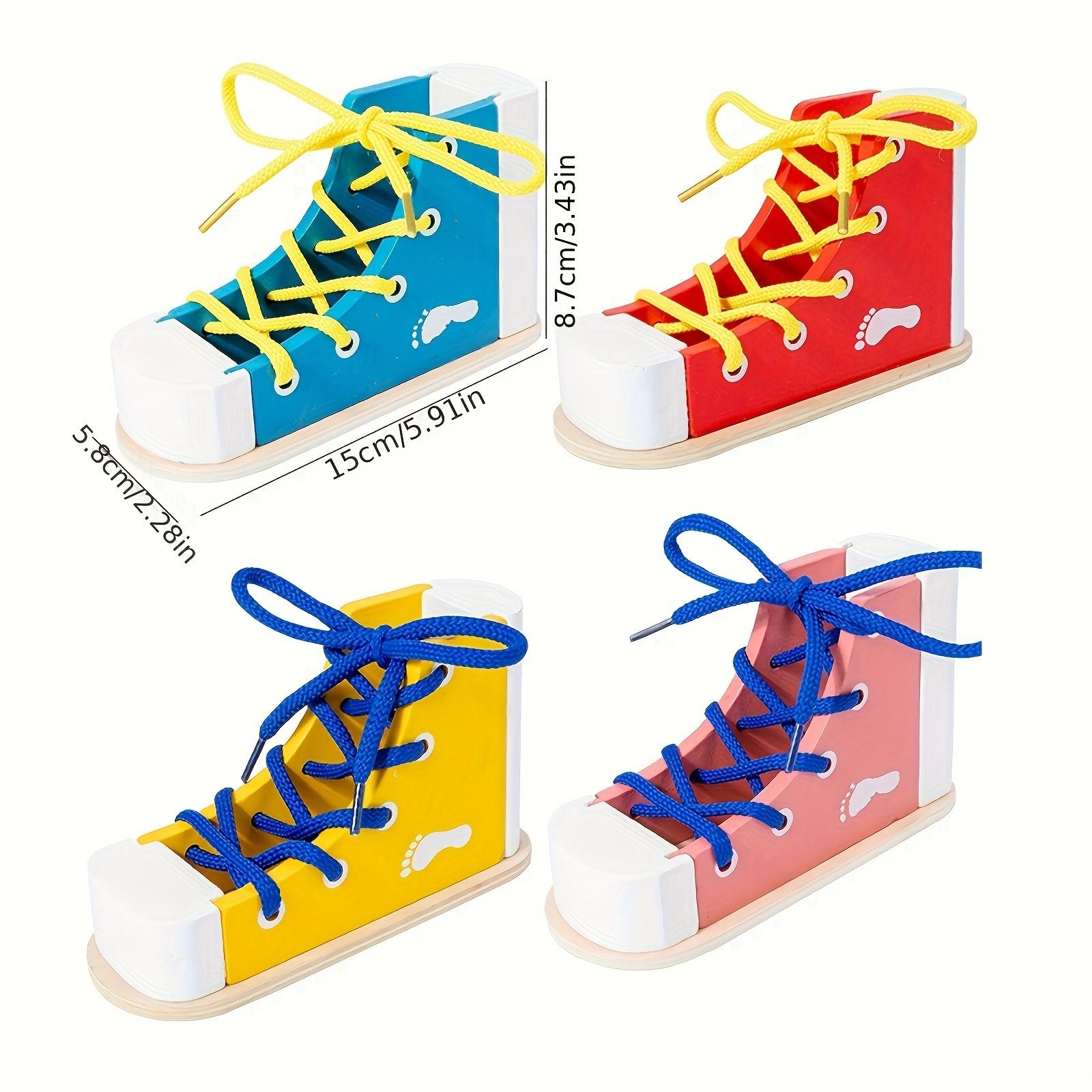 Wooden Shoe Lacing Toy, Shoe Laces, Educational Craft Kit for Kids, Creative DIY Project, Perfect Gift for Children, Enhances Fine Motor Skills