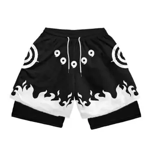 Sage of Six Paths Naruto Performance Shorts Summer Double Layer Beach Pants Fitness Training Pant Sports