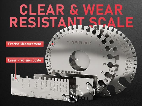 YESWELDER Metal Sheet & Wire Thickness Gauge for Welding & Fabrication | Dual-Sided Stainless Steel Thickness Measurement Tool