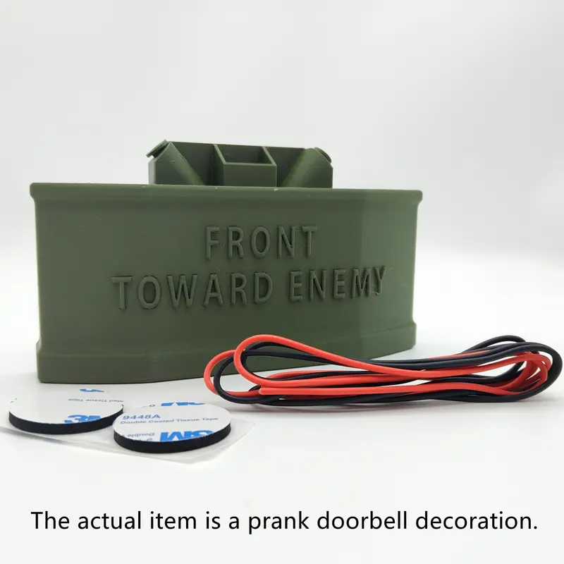 3D Printed Classic Military Theme Plastic Door Sign Kit, Plaque and Sign, Wired Cover Prank, Safe Home Decor, Easy Installation, Halloween Christmas Gift(Without the doorbell device)