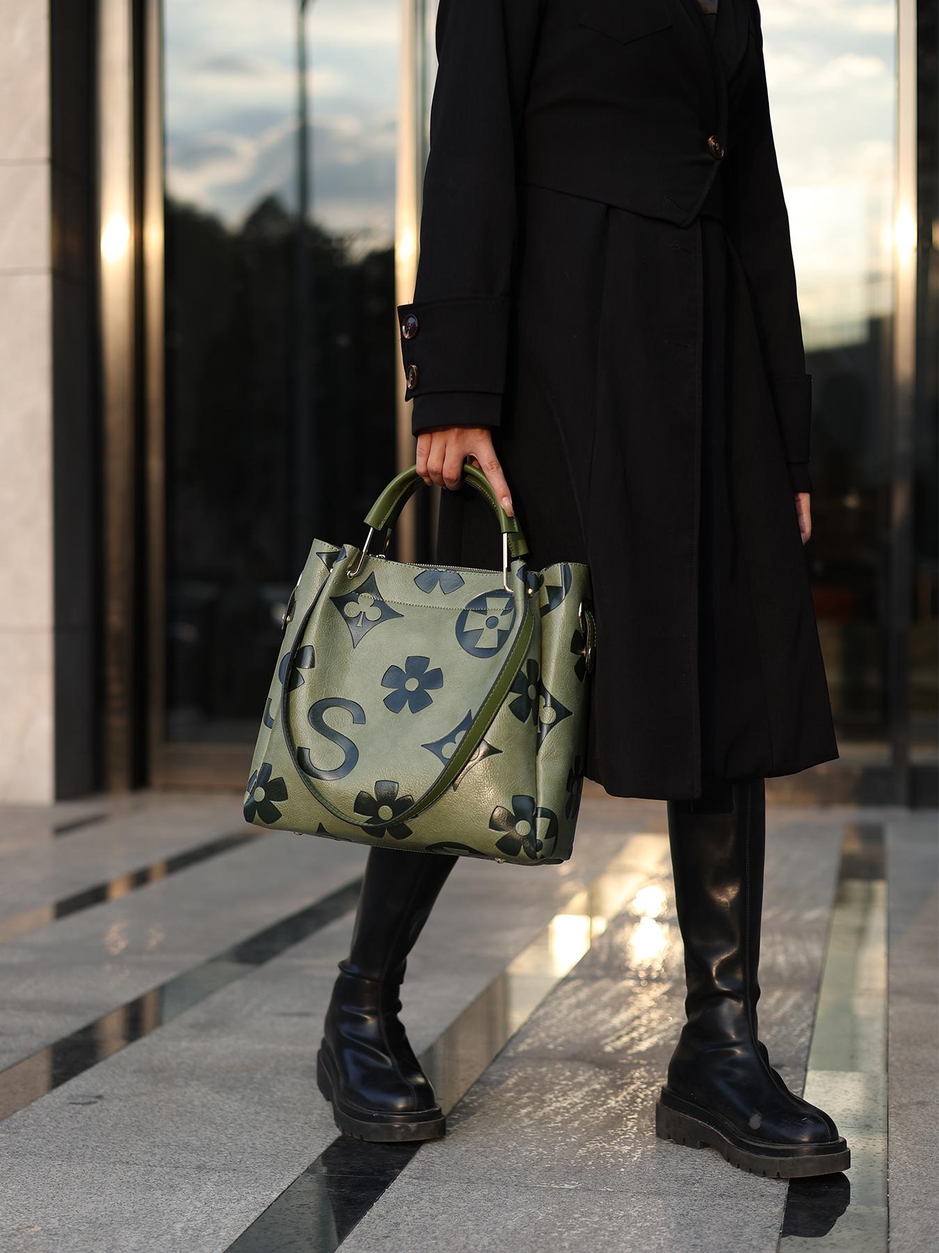 Women's Fashionable Floral Embossed Handbag Set, Including Large Capacity Handbag & Crossbody Bag, Trendy Versatile Daily Commuting Bag Set