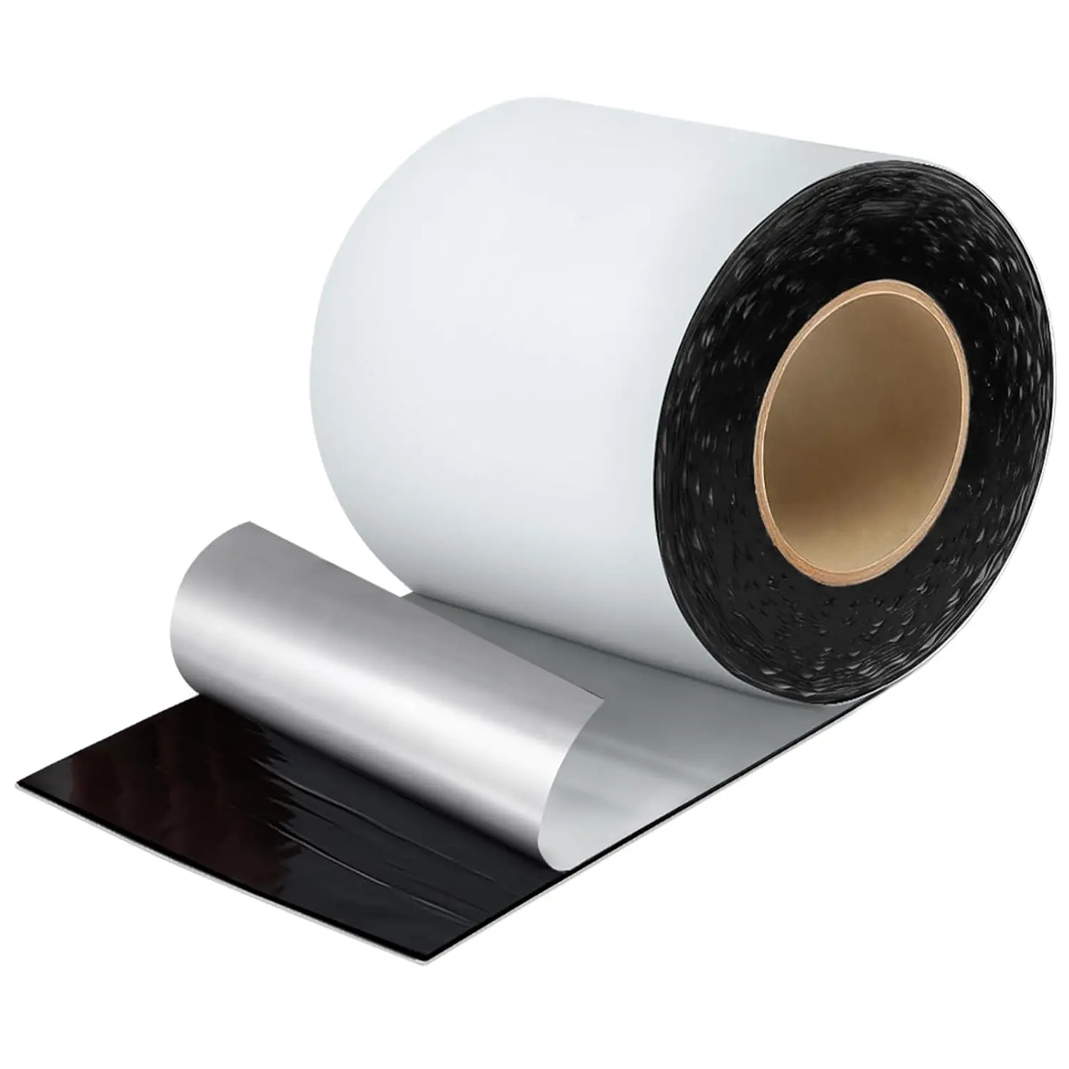 Self-Adhesive SBS Bitumen Fluorocarbon Film Asphalt Tape - 4 In x 32 In Roll Pack, UV Resistant Polymer Rubber Weatherproof Sealing Membrane, Concrete/Metal Seam Leak Repair for Roof/Driveway for DIY Users