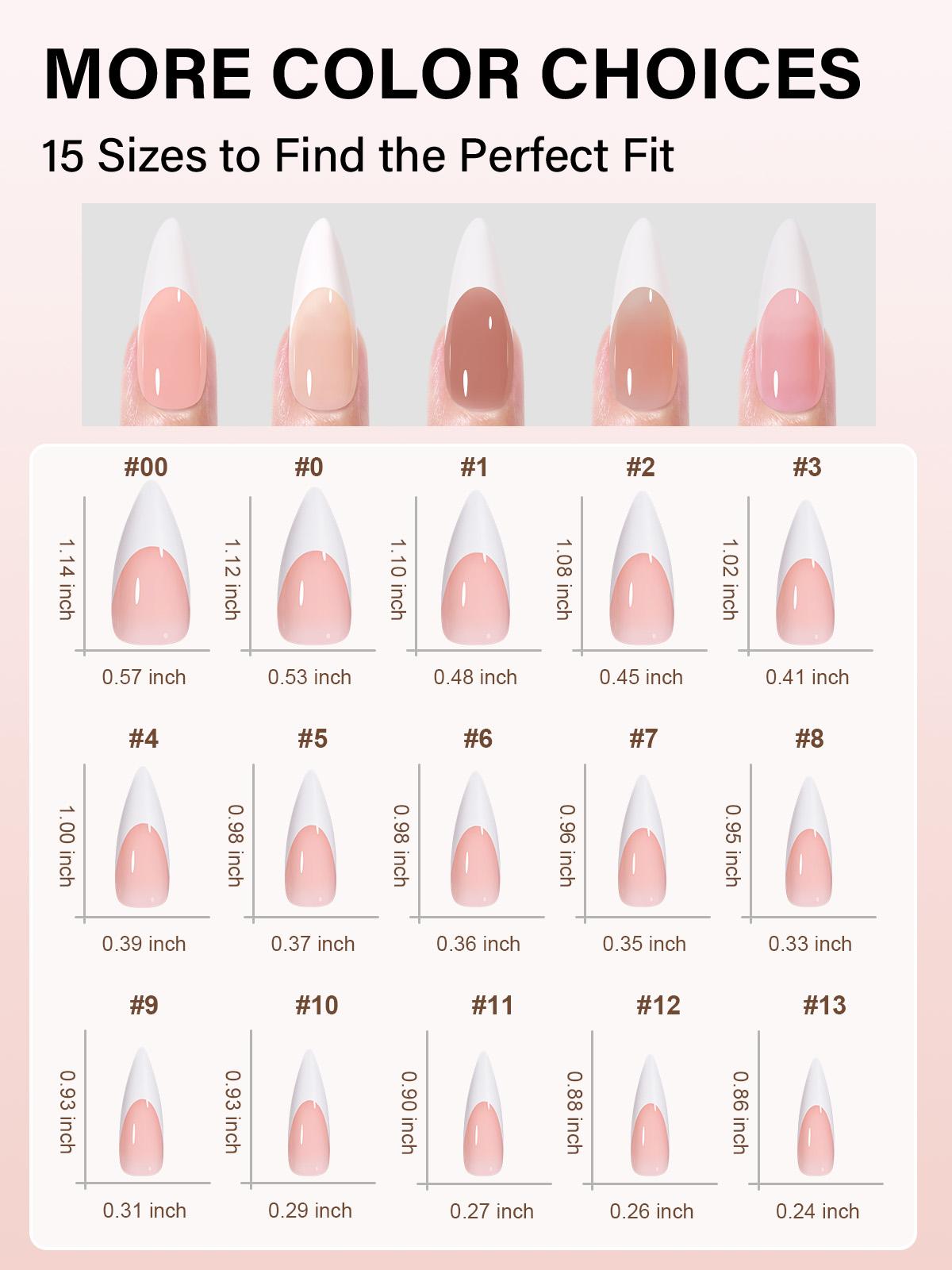 Aillsa Long Stiletto French Tip Press on Nails- 180pcs Full Cover Soft Gel Nail Tips 15 sizes Acrylic Fake Nails reusable fake nail French Style Press-on Nail set press nail dealsforyoudays