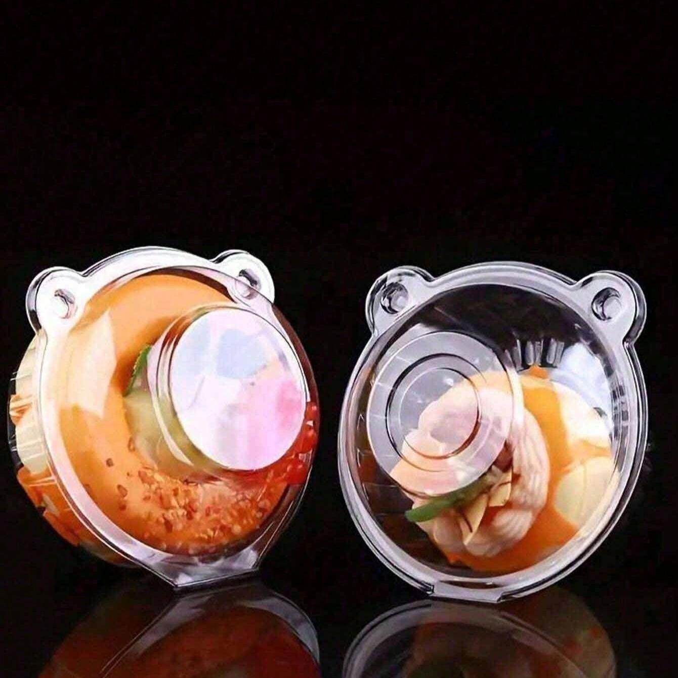 Clear Plastic Cake Cup Boxes, Disposable Stackable Cupcake Containers, Airtight Lid for Parties Weddings, 10-100pcs Set, Premium Cake Box