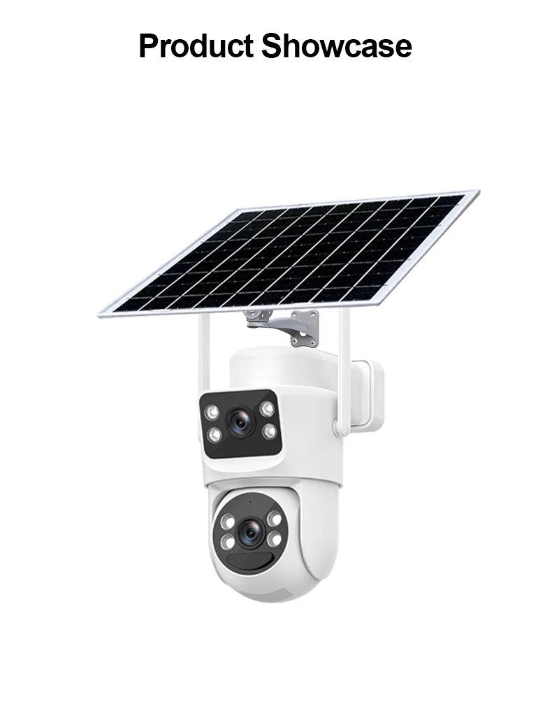 WiFi Solar Surveillance Camera 4K Ultra-Clear Dual-Lens Wireless Camera 8MP Network Remote WiFi Monitor WiFi Solar Surveillance Camera 4K Ultra-Clear Dual-Lens Wireless Camera 8MP Network Remote WiFi Monitor
