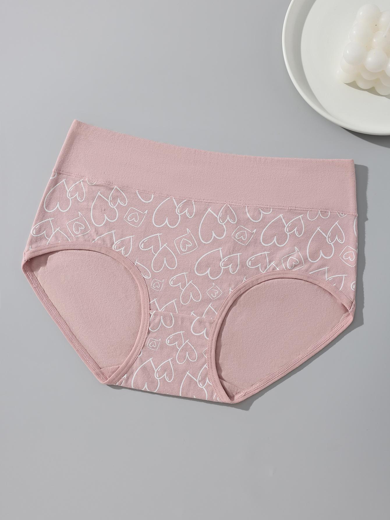 HOTCOM Women's Cotton Panties - 6 Pack Cute Love Print Briefs with Stretchy Waistband & Double Layer Crotch Soft Breathable Underwear for Everyday Wear & Postpartum Comfort FallFreshness - Fit SpringStatements