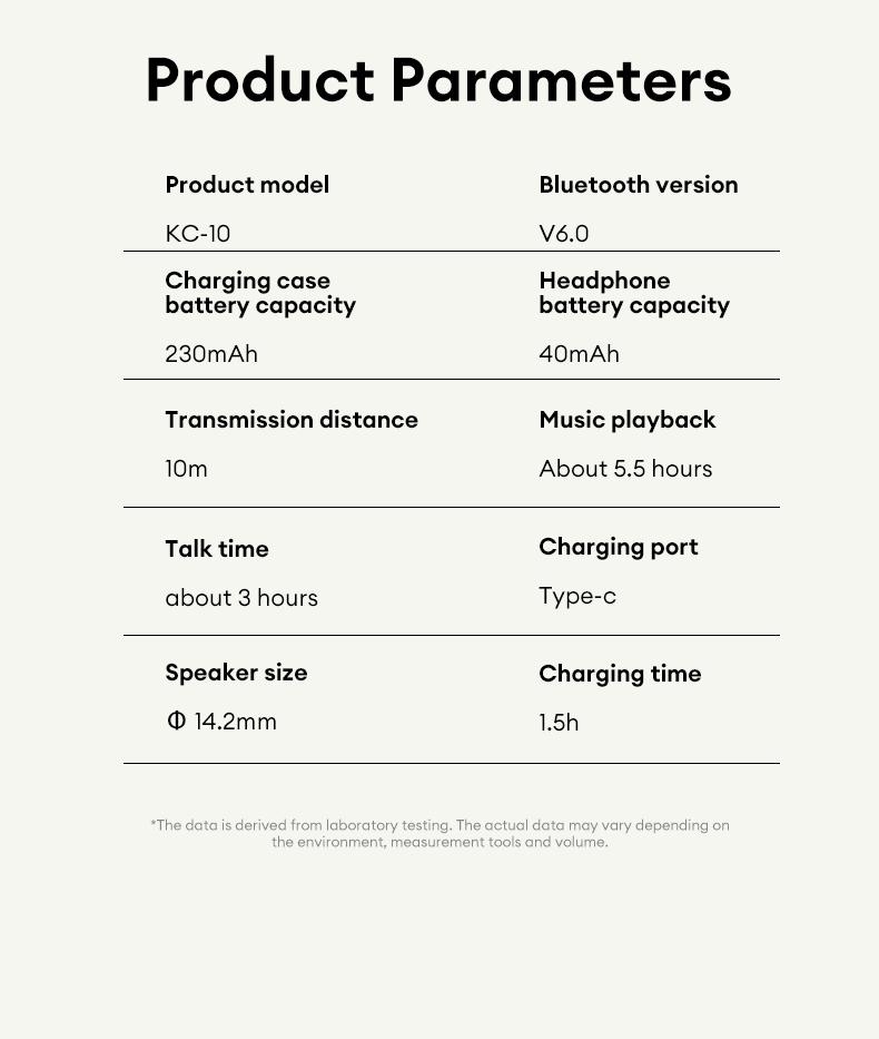 KC10 Bluetooth Earphones,OWS Wireless Bluetooth 6.0 Earbuds High-Fidelity Robust Bass Sound Headphones Ultra-Comfort Ergonomic Ear-Hanging Electronic Headsets