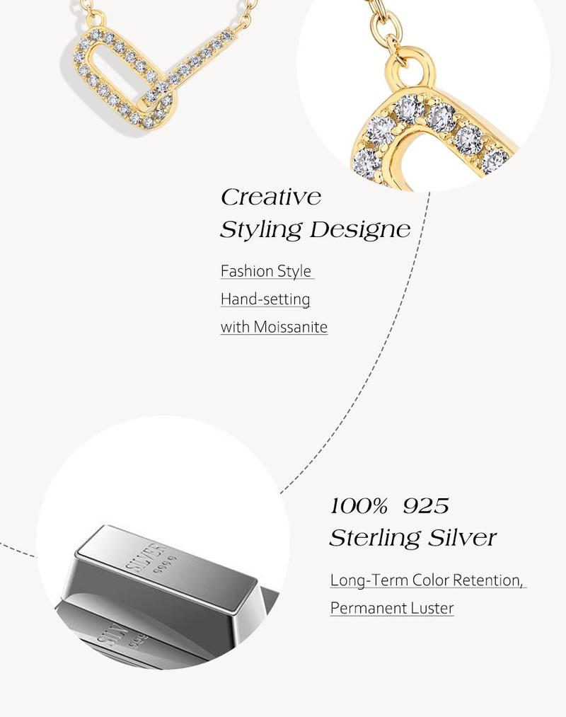 Fashionable Modern Simple Synthetic Moissanite Necklace Pendant Ladies Exquisite Sterling Silver Jewelry Accessories Daily Matching Engagement Gift N043