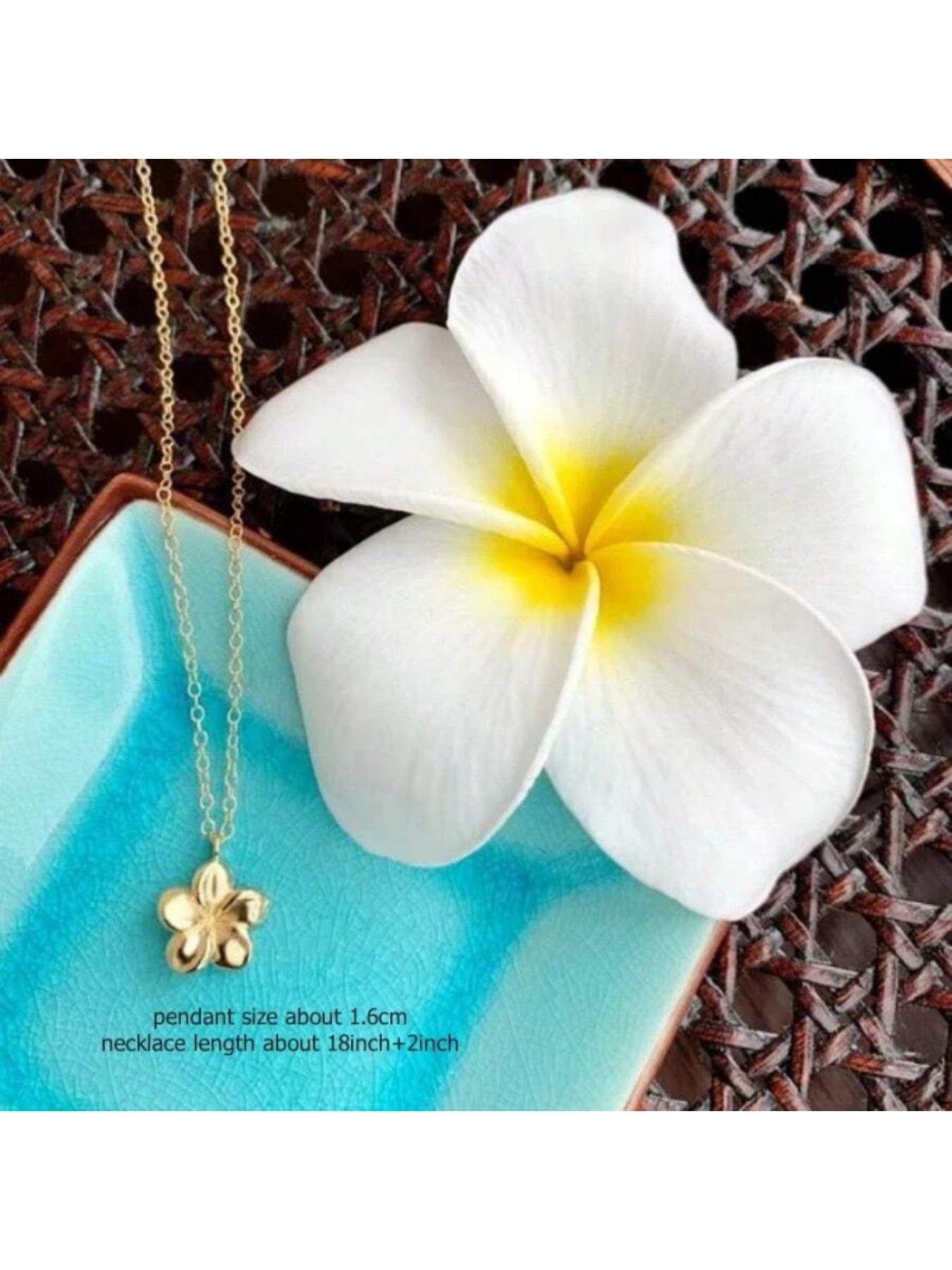 Necklace Bohemian Necklace Flower Pendant Hawaiian Style, Cute Delicate Little Flower Necklace Ladies, Valentine's Day Gift, Minimalist Chain