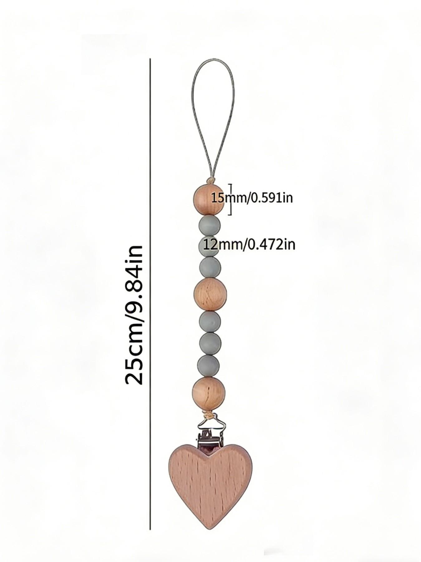 Cute Pacifier Clip & Chain Set, Perfect Gift for Friends, Comfortable Wooden Chain, Holiday Birthday New Year Gifts, Unique Present Idea