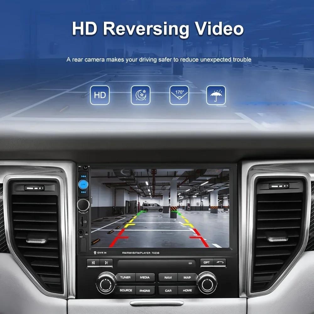 Bileeko 7" Double 2 DIN Car MP5 Player Bluetooth Touch Screen Stereo Radio With Camera