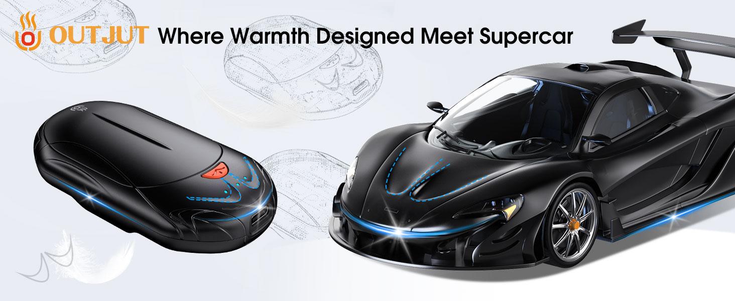 OUTJUT Hand Warmers Rechargeable 2 Pack, 6000mAh Rechargeable Hand Warmer, 20Hrs Long Heating Electric Hand Warmer, Portable Pocket Heater, Gifts for Christmas, Golf, Camping, Hunting