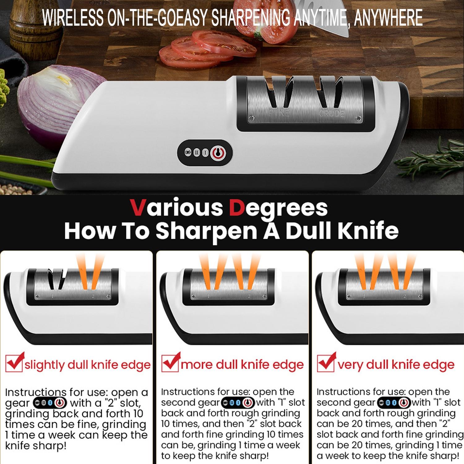 Electric Knife Sharpener, 2-speed Adjustable Knife Sharpening Tool, Professional Knife Sharpening Machine for Home Kitchen, Household Kitchen Tools