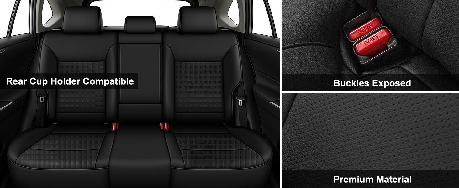 Toyota RAV4 Hybrid 2019-2025 Seat Covers - Fits LE/XLE/XLE Premium/Limited, Full Set Black Faux Leather | Easy Install,Car Seat Protector Toyota RAV4 Hybrid 2019-2025 Seat Covers - Fits LE/XLE/XLE Premium/Limited, Full Set Black Faux Leather | Easy Install,Car Seat Protector