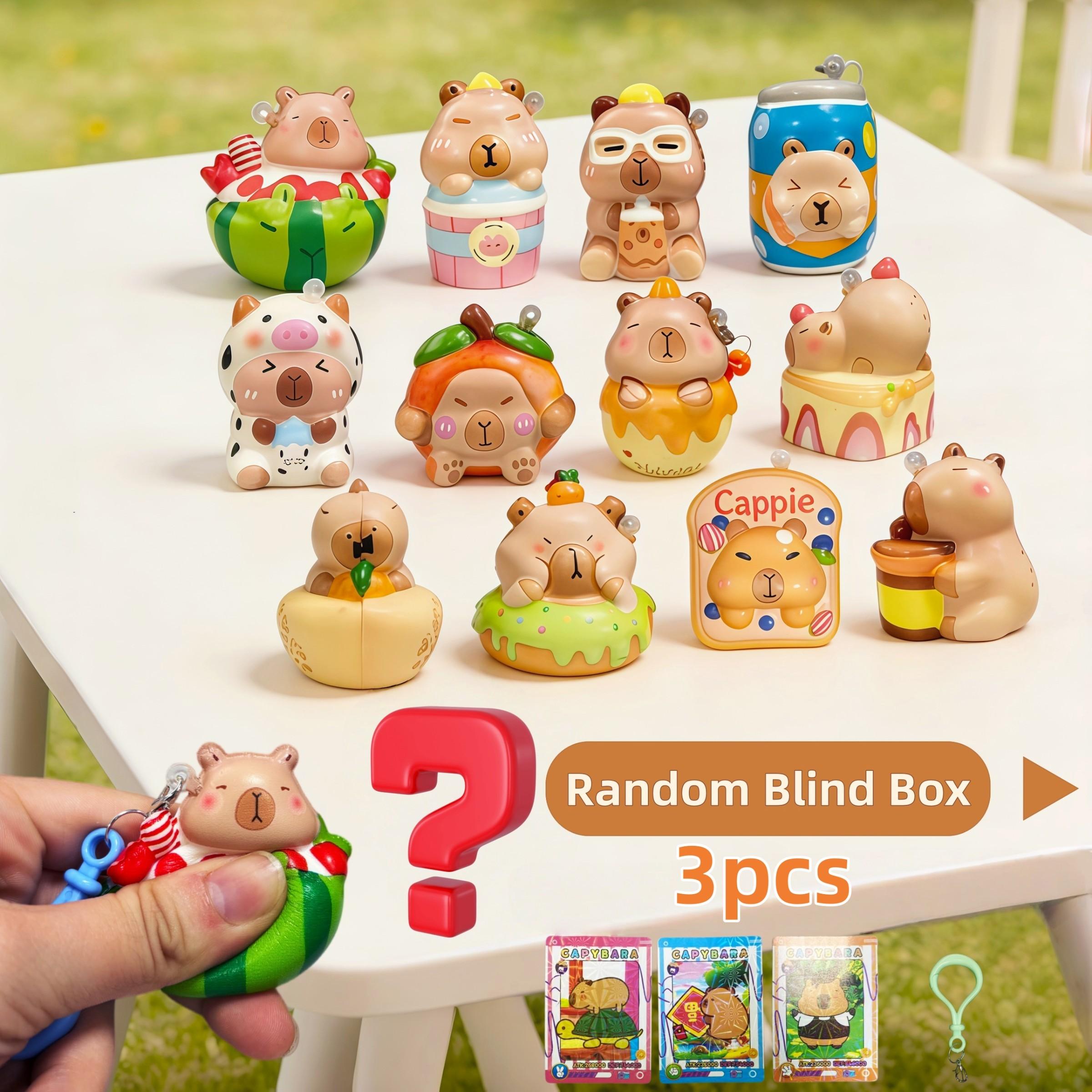 Surprised Blind Box Capybara Doll Toy ，3pcs Capybara  Toys • Slowly Ascending Toy • Suitable for Party Gifts, Birthday Gift Bag Fillers, Classroom Prizes • Christmas,  Easter and  Assorted Varieties，Capybara Keychain，fidget toys，squishy toys，sensory toys