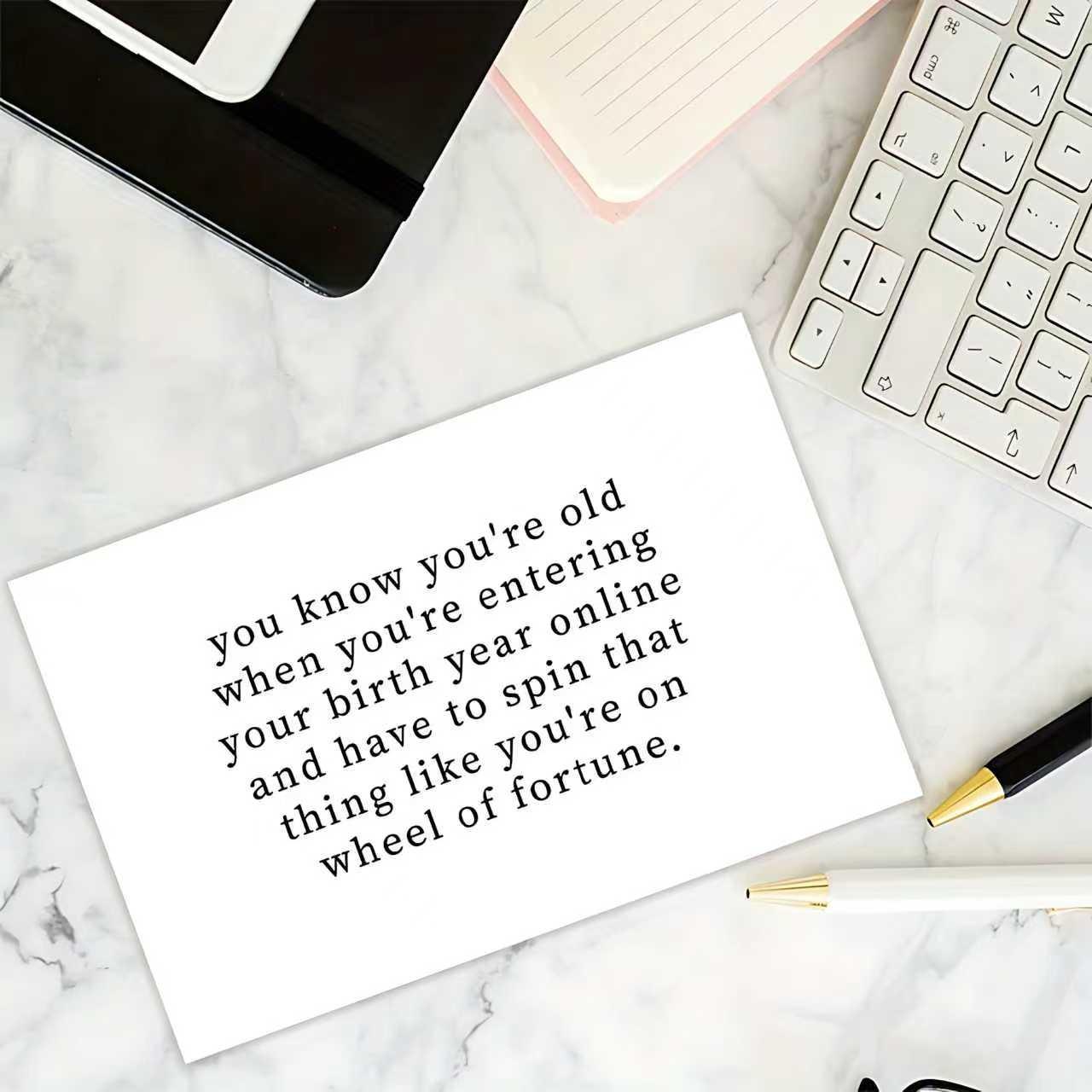 1/3/7pcs  Funny 30th 40th 50th Birthday Card for Men Women, Humorous Wheel of Fortune Age Joke Greeting Card for Friend, Coworker, Dad, Mom, Hilarious Getting Older Bday Card for Birthday, Milestone Celebration, Retirement Gift