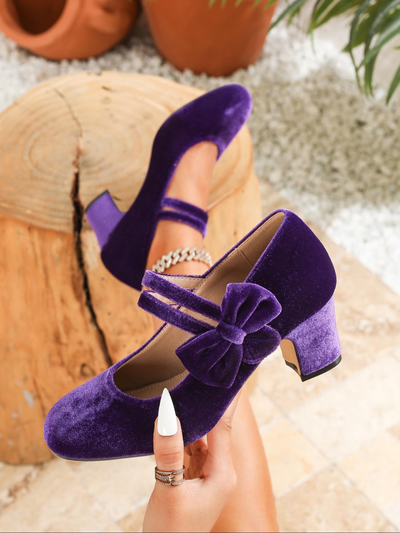 Women's Elegant Bowknot Design Mary Janes Pumps, Fashionable Solid Color Round Toe Thin Heels for Party, Daily Clothing Decor for Women & Girls, Classy, High Heel