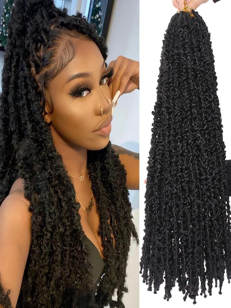 Butterfly Locs Crochet Hair Extensions 24pcs, Professional Styling Accessories, Faux Locs Braids, Non-Knotting, African Braids, Unisex, Festival, Party, Stage Performance