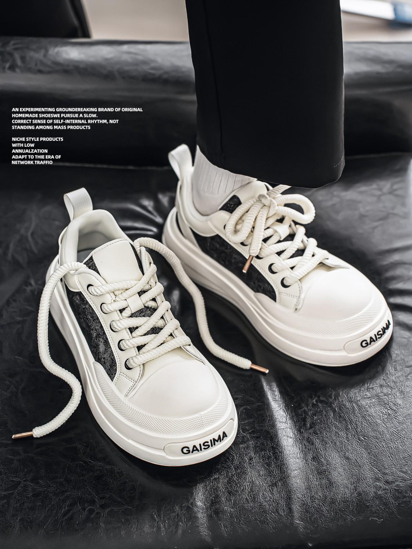 Men's Thick Sole Open Toe Derby Shoes, Casual Sports Sneakers, Student Board Shoes, Trendy Men's Footwear, Comfortable and Stylish