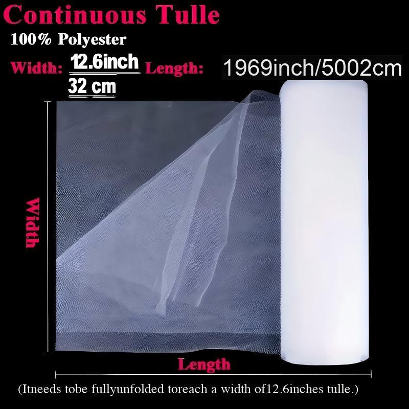 One roll, 12.6 inch/1969 inch extra-long burgundy tulle, suitable for wedding ceremonies, parties, holiday decorations, Wedding arch backdrop, decorative arches/tables/ceilings, hanging decorations