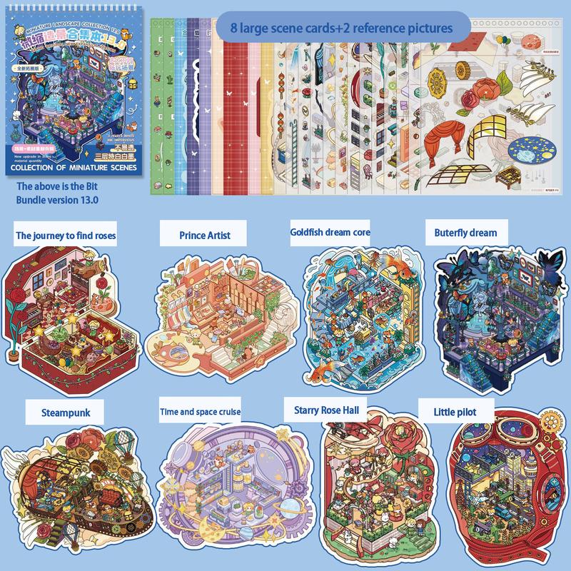 Prince Series 3D Miniature Scene Sticker Set, DIY Handmade Craft Kit, Creative Christmas Gift, Decorative Toy Collection