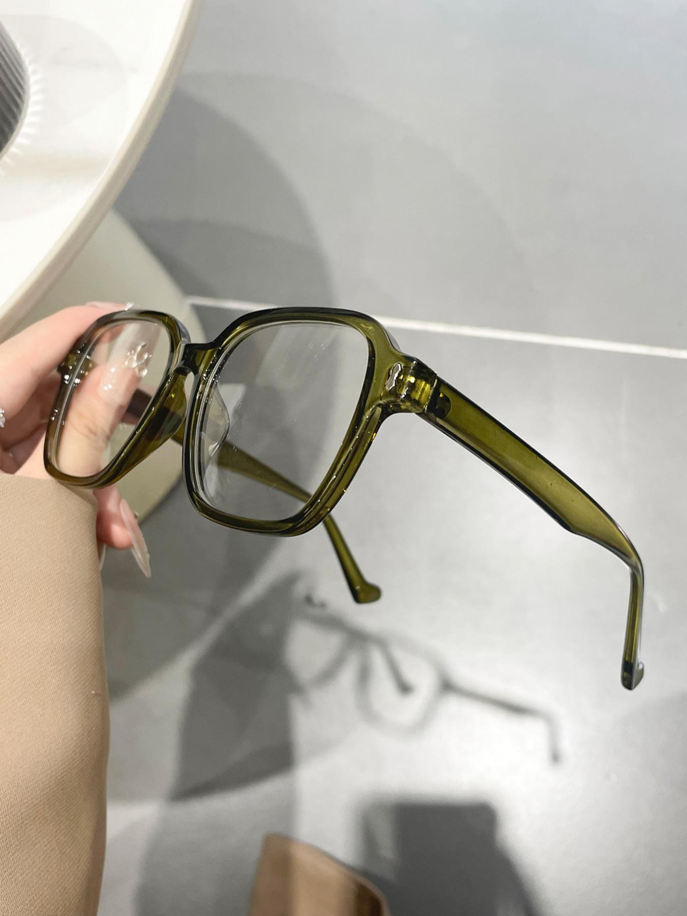 Unisex Casual Square Frame Glasses, Simple Style Eyewear for Daily Wear, Office Use, Travel, Versatile Design for Men & Women, Square Frame Eyeglasses