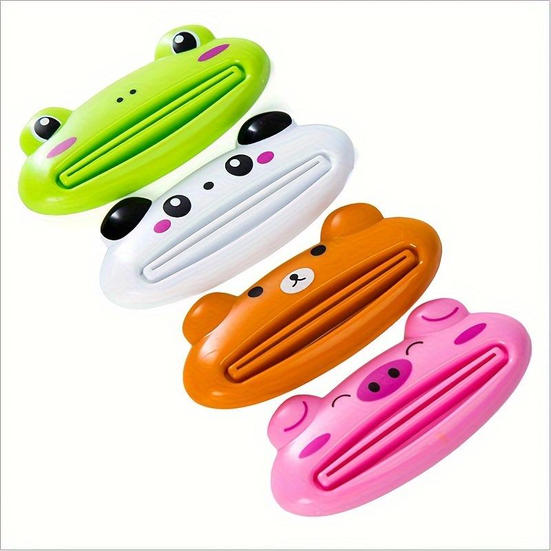 Cartoon Animal Toothpaste Squeezer Set, Fun Plastic Bathroom Accessories, Independent and Easy to Use, Modern Style Toothbrush Holder