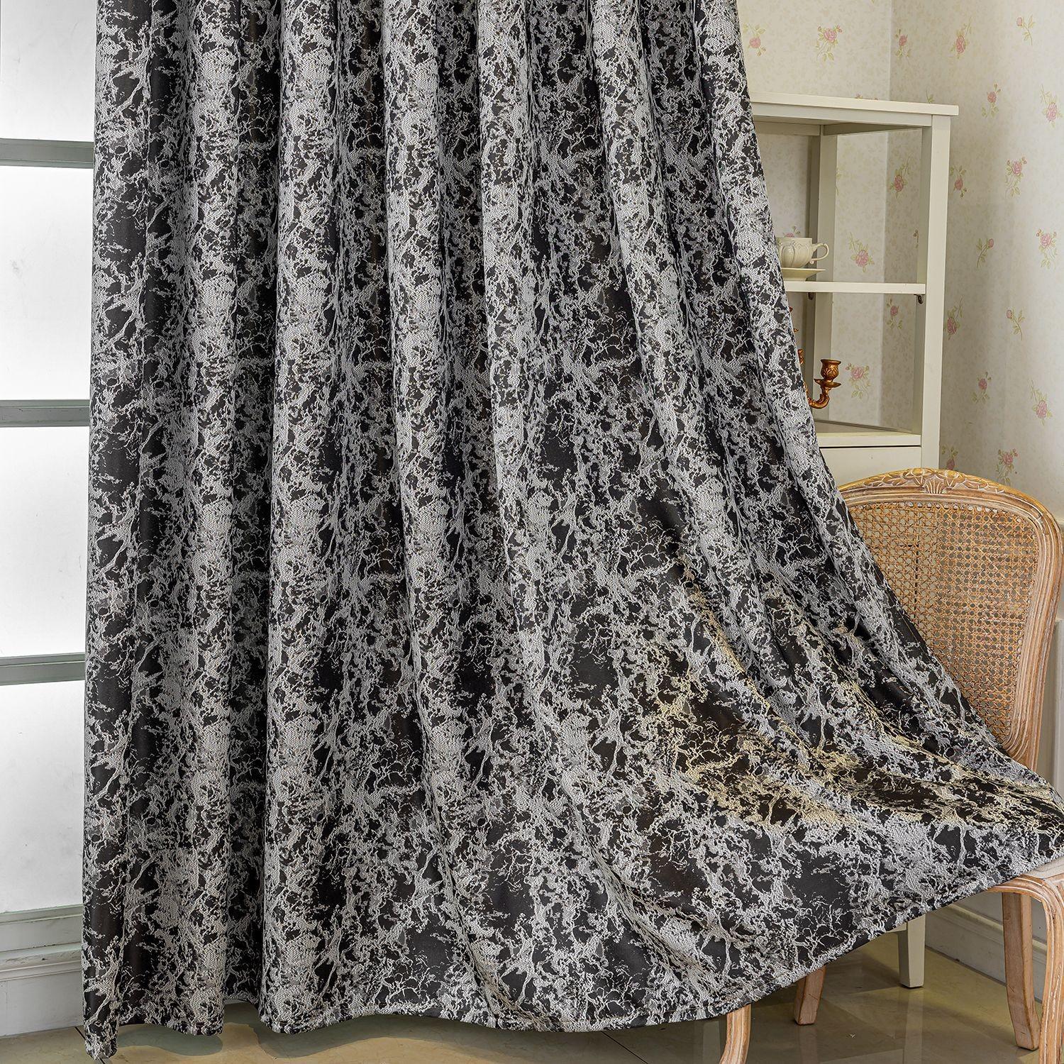 Tree Bark Pattern Jacquard Curtain, Modern Minimalist Blackout Curtain, Style, Single Piece Curtains