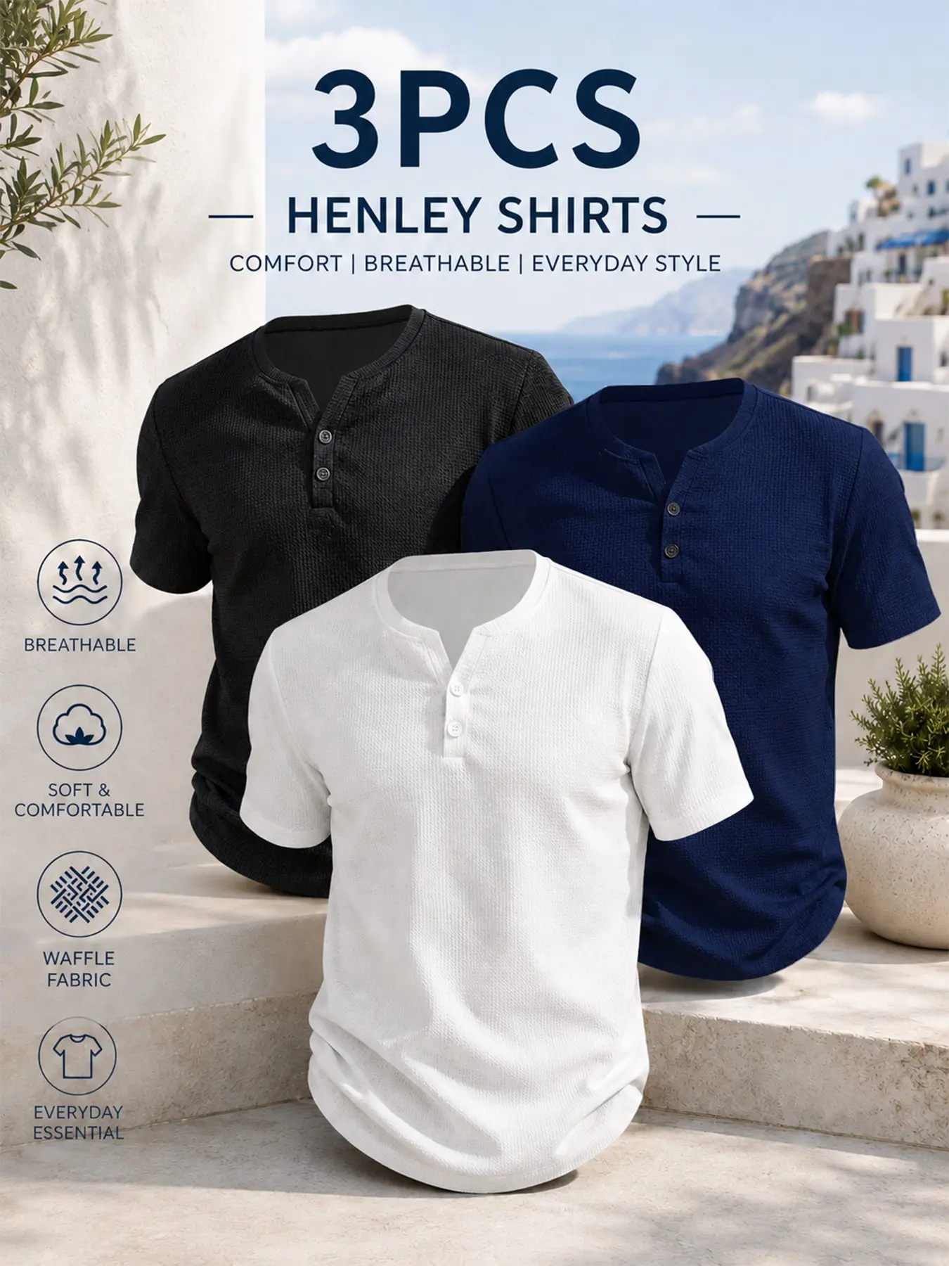 White + Dark Blue + Black