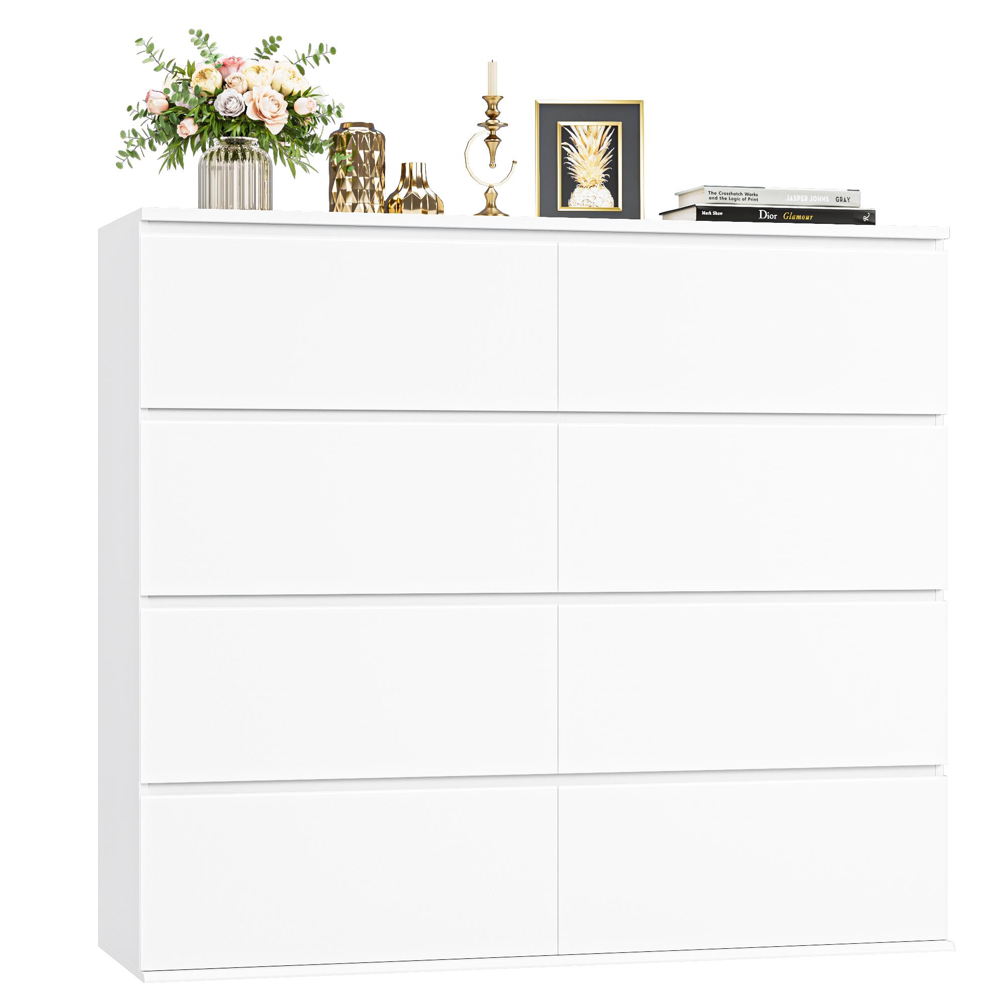 FOTOSOK 8 Drawer Dresser for Bedroom, Modern Wood Dressers with Deep Drawers for Living Room