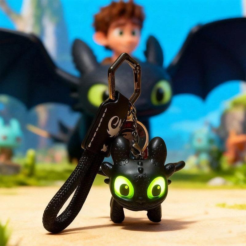 How to Train Your Dragon Toothless Glow in the Dark Keychain, Glowing Eyes and Moving Wings, Backpack Zipper Decoration, Christmas Gift, Home Decor, Birthday Present, Keychain Pendant