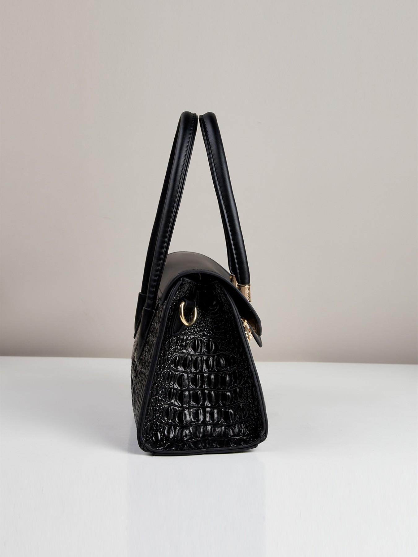 2pcs Women's Glossy Patent Leather Handbag & Clutch Set, Crocodile Pattern, Detachable Strap, Shoulder Crossbody Bag for Work, Travel & Party