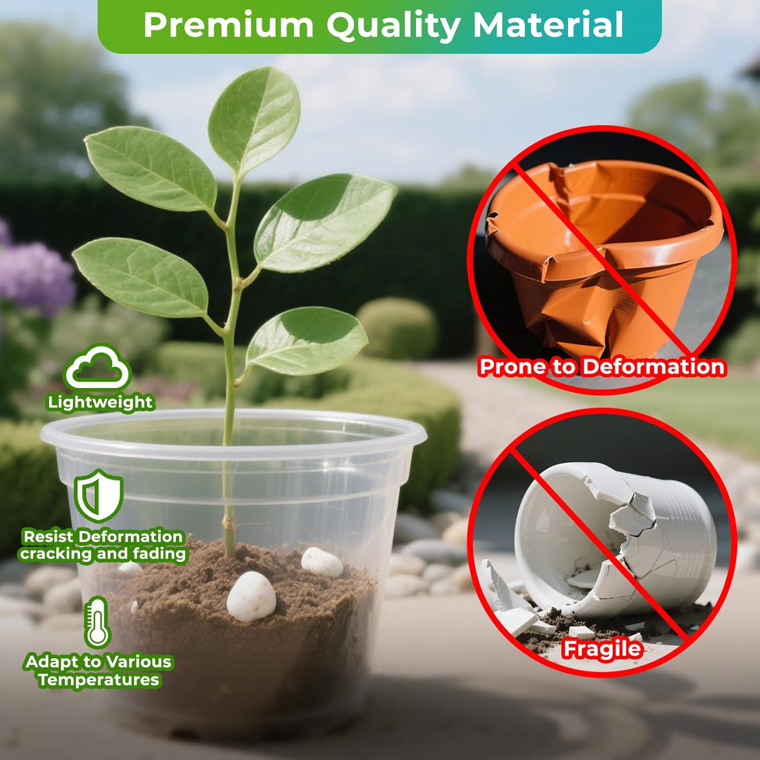Pots for , 30 Packs Clear  Pots with Drainage, 3/4/5 Inch Plastic Planter Pots Including 30  Labels in Yellow White Blue (30)