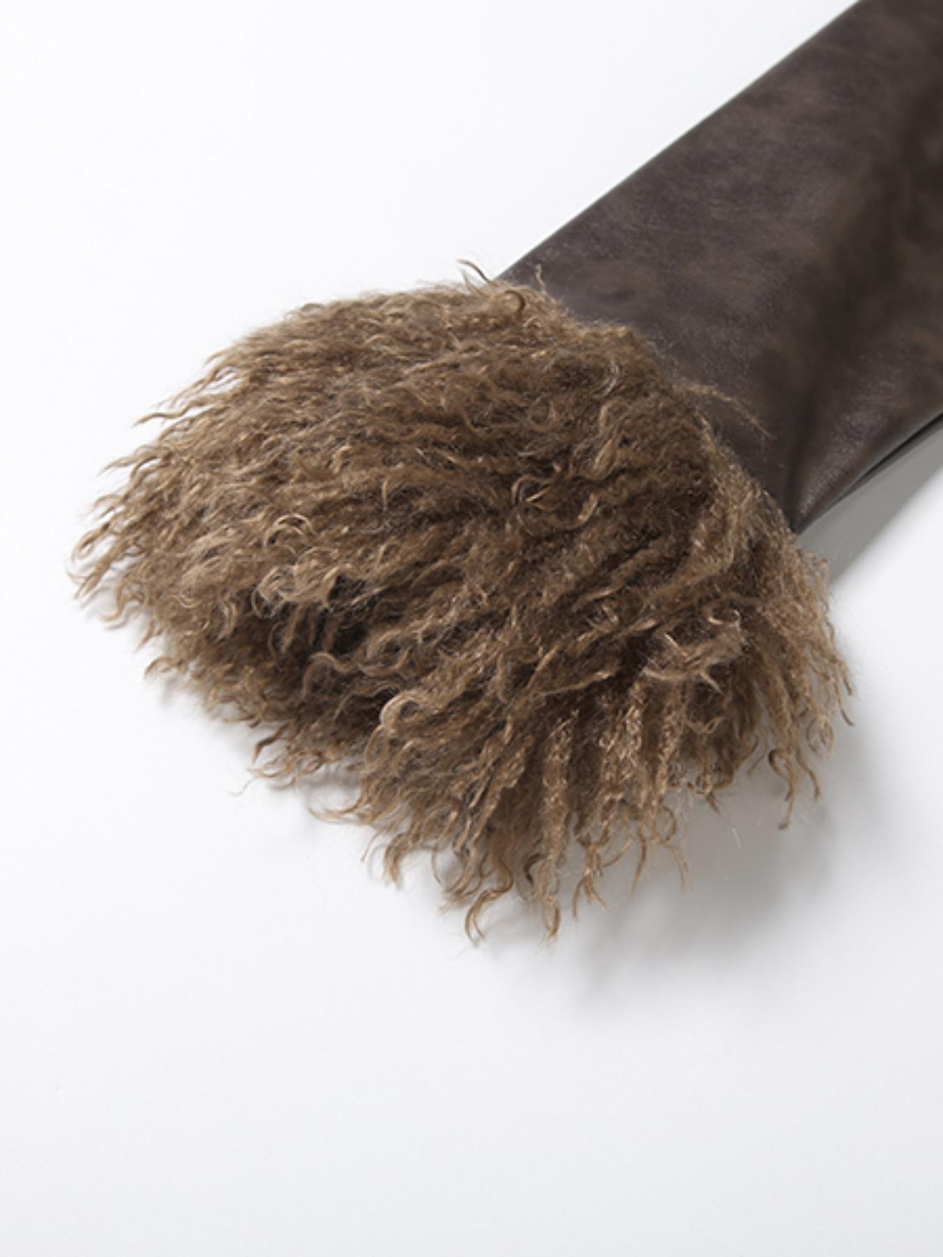 Women's Fashion Faux Fur Collar Long Sleeve V-Neck Leather Jacket, Autumn Winter New Style Slim Fit Outerwear, Trendy Tassel Fringe Patchwork Coat