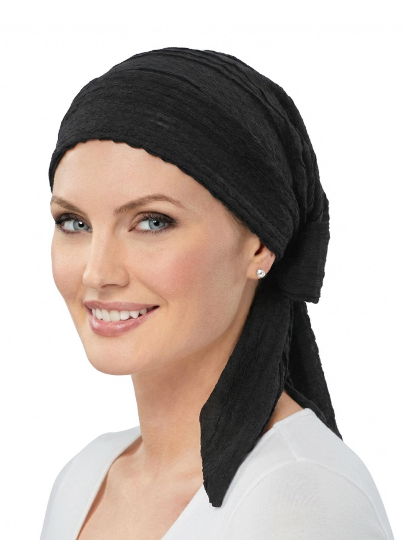 New Folded Draped Headscarf Hijab Turban Hat Adjustable Wraparound Hair Protection Cap, Stylish and Functional Accessory for Daily Use