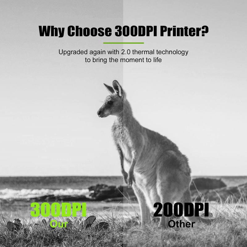 Portable Inkless, Supports A4 Paper Size, Prints Resumes, Music Sheets, Exam Papers, Compatible with iOS & Laptops, Portable Handheld Printer