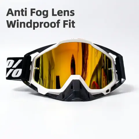 Men's Motocross Goggles Outdoor Riding Goggles With Tear-off Film Motorcycle Sunglasses Tactical Windproof Protection For Skiing Cycling Racing Off-Road Motorcycle Accessories Motocross Gear