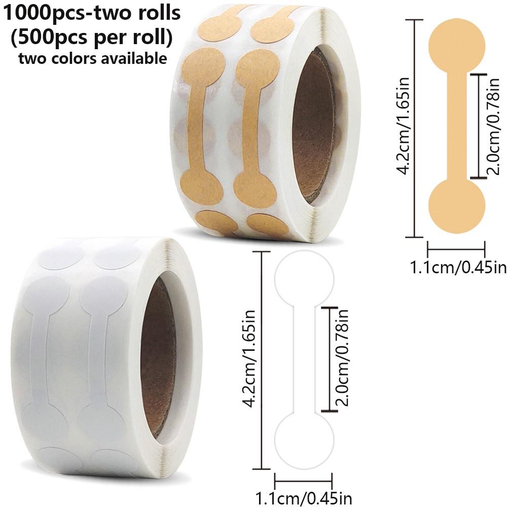 1000pcs Jewelry Price Tags, Blank Self-adhesive Jewelry Labels, Kraft Paper and White Retail Tags, Barbell Price Stickers for Small Business Merchandise, Suitable for Price Identification of Rings, Necklaces and Earrings