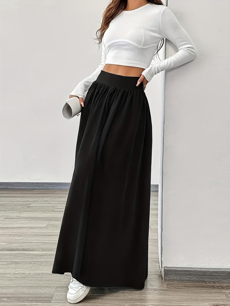 New Casual Fashion Solid Color High Waist Plus Size Skirt, Comfortable and Stylish Half Skirt for Everyday Wear
