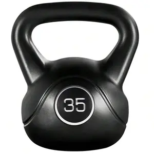 35-pound HDPE-coated dumbbell, featuring textured handles, is suitable for men and women to use for fitness exercises at home gyms, and is a practical piece of exercise equipment