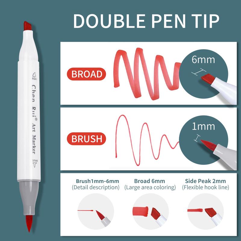 Alcohol Based Brush Markers, Art Markers Pen, 80/120pcs/set Double Tipped Art Marker Set, Refillable Dual Tips Marker Set for Artists Adults Coloring Sketch