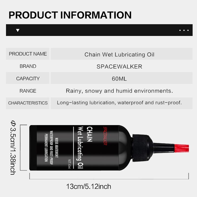 60ml Heavy Duty Wet Chain Lube | All-Weather Anti-Rust Bike Oil for MTB, Road Bike & BMX