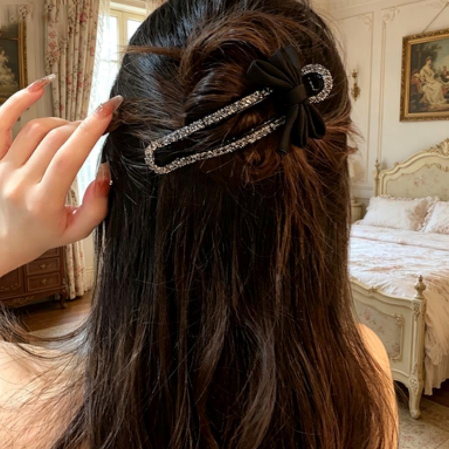 Versatile Rhinestone Hair Clip for Women, Elegant Back Bun Holder, New Fashion Duckbill Clip, Simple Hairstyle Accessory