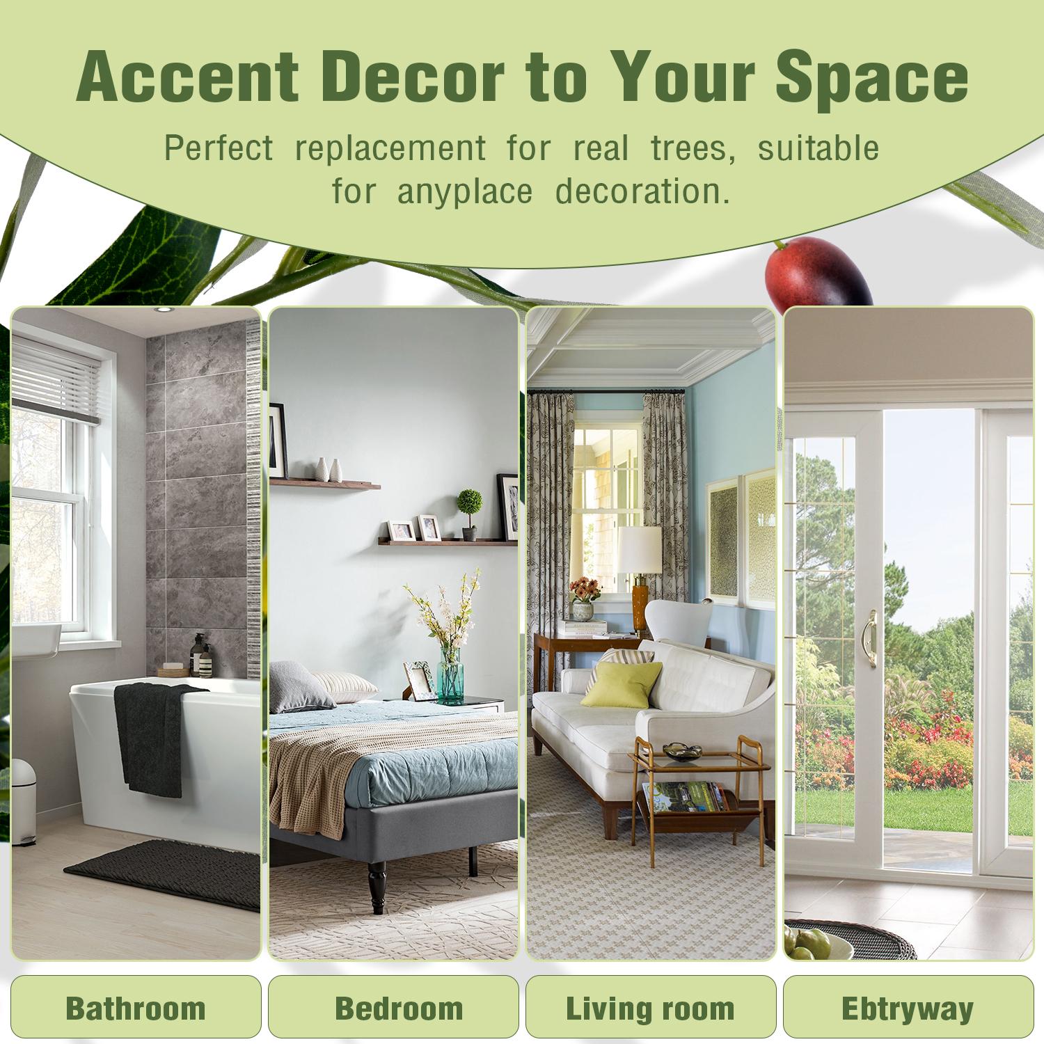 5.25/6/7Ft Elegant Artificial Olive Tree3 Branches  With Thick Leaves And Fruits Faux Plant For Home Office Corner Sofa Decor Attractive New Home Gift