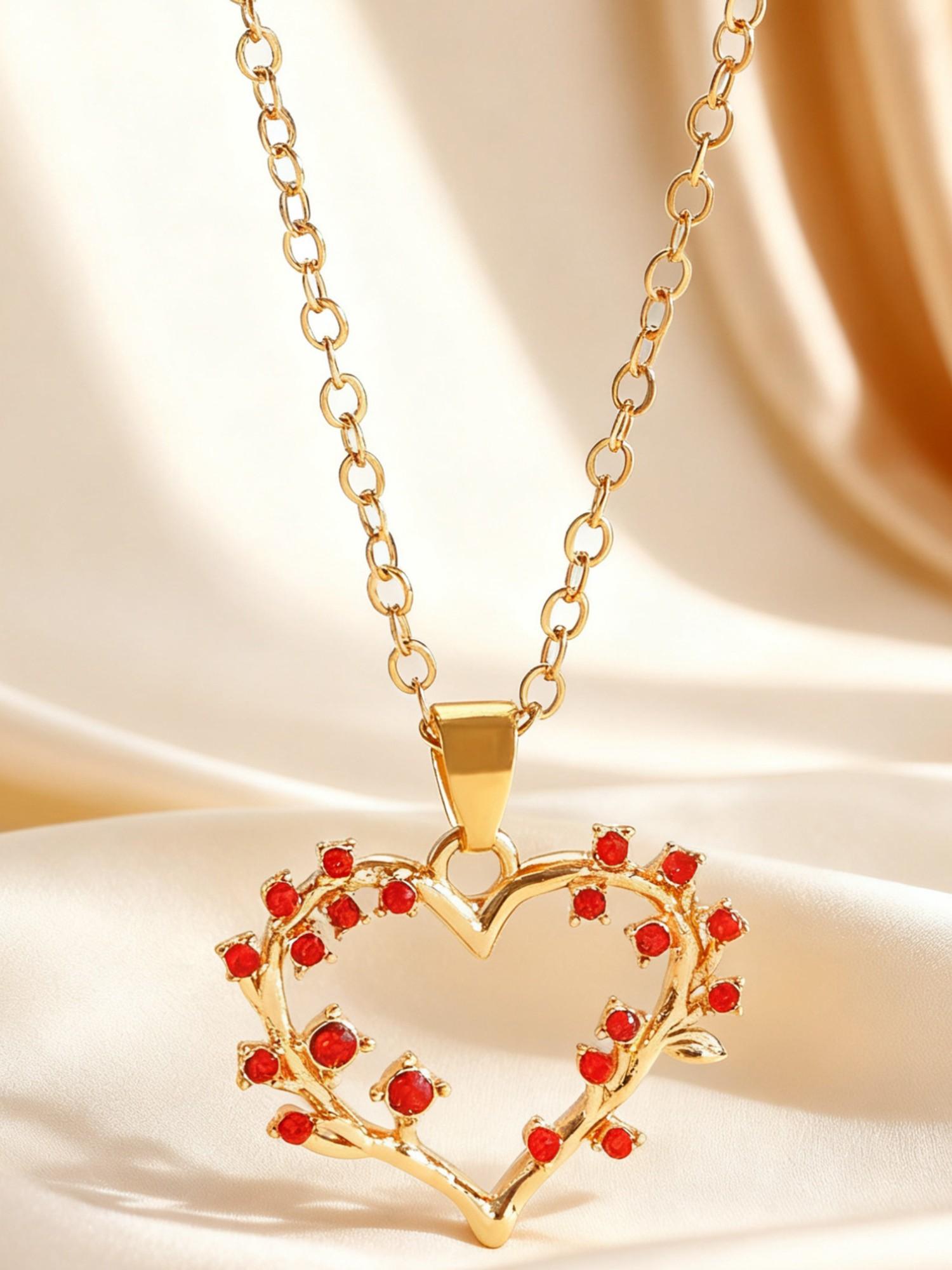 Heart Vine Locket Necklace for Women, Fashionable Gift for Dates, Symbolic Love Growth, Durable Color, Daily Wear, Valentine's Day Present