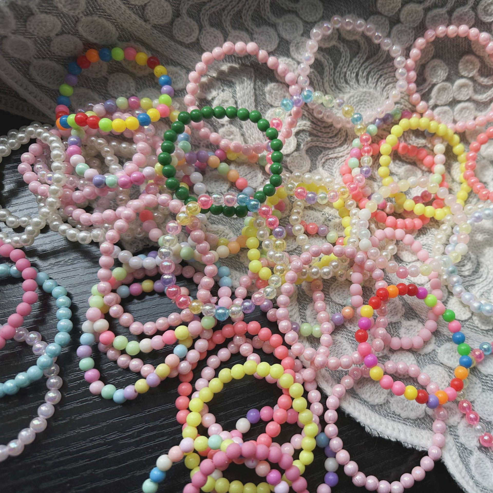 Cute Pastel Beaded Stretch Bracelets for Girls Women, Multicolor Rainbow Elastic Bead Bracelet Bulk Set, Sweet Preppy Aesthetic Stackable Bracelet, Bohemian Handmade Strand Jewelry for Party Favors Daily Wear Friendship Gift