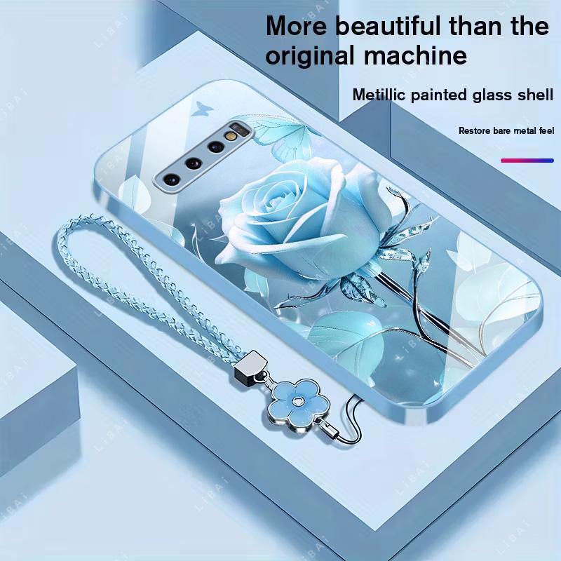 Suitable for [Galaxy S10] high-end phone case，a beautiful four-leaf clover lanyard is included,exquisite and high-end design,a variety of colors are available for you to choose from YM99